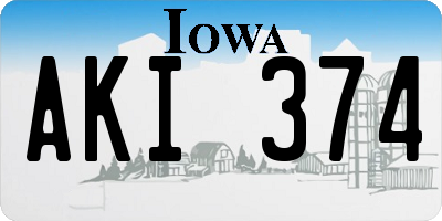 IA license plate AKI374