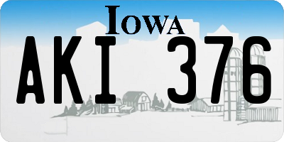 IA license plate AKI376