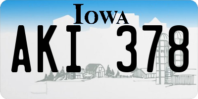 IA license plate AKI378