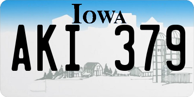IA license plate AKI379