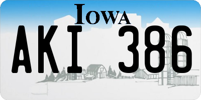 IA license plate AKI386