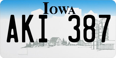 IA license plate AKI387