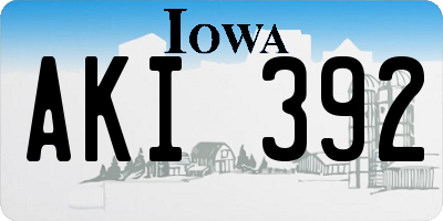 IA license plate AKI392