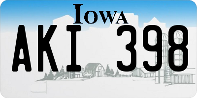 IA license plate AKI398