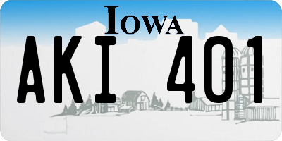 IA license plate AKI401