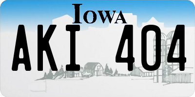 IA license plate AKI404