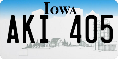 IA license plate AKI405