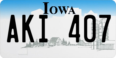 IA license plate AKI407