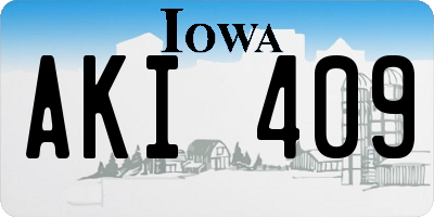 IA license plate AKI409