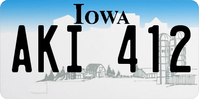 IA license plate AKI412