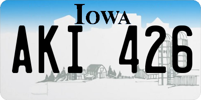 IA license plate AKI426