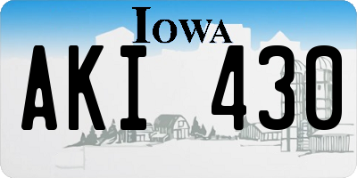 IA license plate AKI430