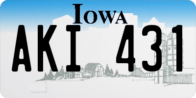 IA license plate AKI431