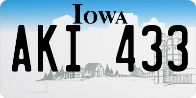 IA license plate AKI433