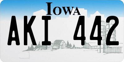 IA license plate AKI442