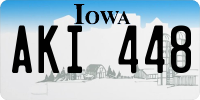 IA license plate AKI448