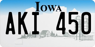 IA license plate AKI450