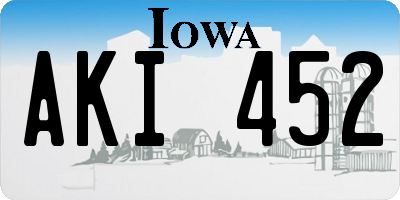 IA license plate AKI452