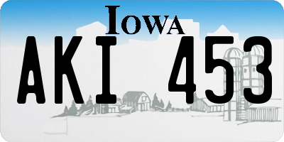 IA license plate AKI453