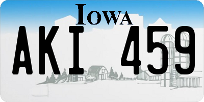 IA license plate AKI459