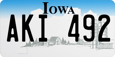 IA license plate AKI492