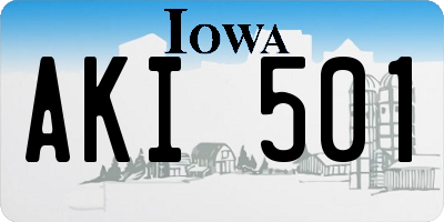 IA license plate AKI501