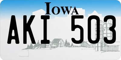 IA license plate AKI503
