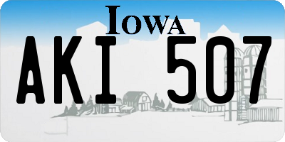IA license plate AKI507