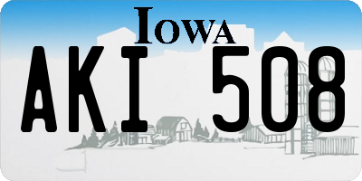 IA license plate AKI508