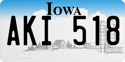 IA license plate AKI518