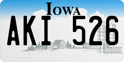 IA license plate AKI526