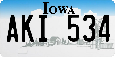 IA license plate AKI534