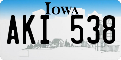 IA license plate AKI538