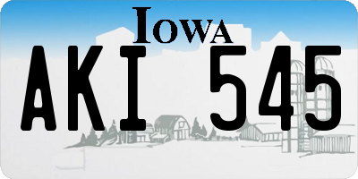 IA license plate AKI545