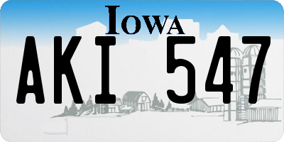 IA license plate AKI547