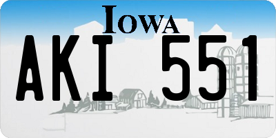 IA license plate AKI551