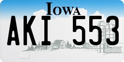 IA license plate AKI553
