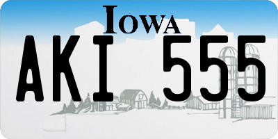 IA license plate AKI555