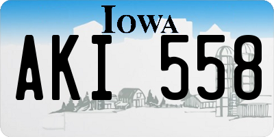 IA license plate AKI558