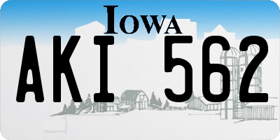 IA license plate AKI562