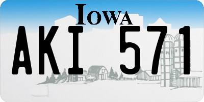 IA license plate AKI571