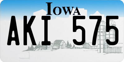 IA license plate AKI575
