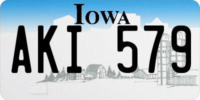 IA license plate AKI579