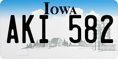 IA license plate AKI582