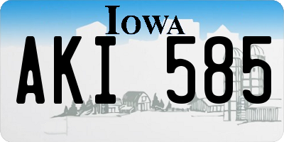 IA license plate AKI585