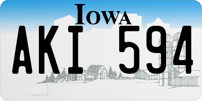 IA license plate AKI594