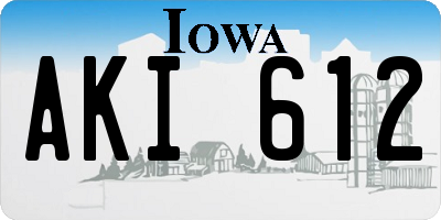IA license plate AKI612