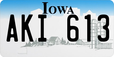 IA license plate AKI613