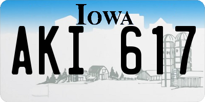 IA license plate AKI617