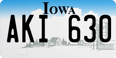 IA license plate AKI630